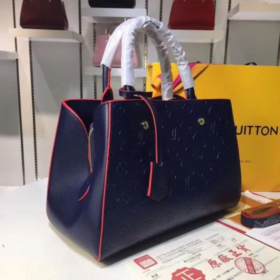 Louis Vuitton M41046 Monogram Empreinte Navy Blue 33 23 15cm tote Top Quality Replica