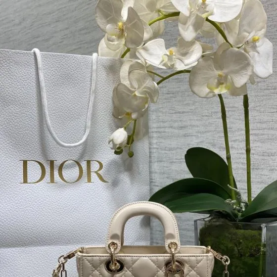 Dior Lady Light ivory crossbody AAA Quality Replica