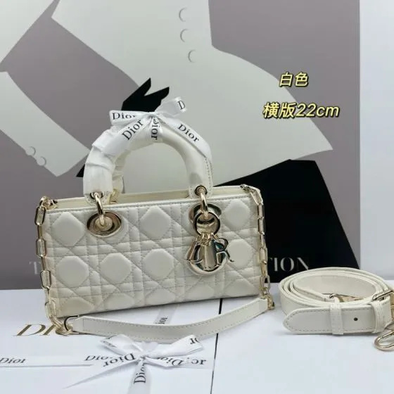 Dior Lady D-Joy White 22cm shoulder Top Quality Replica