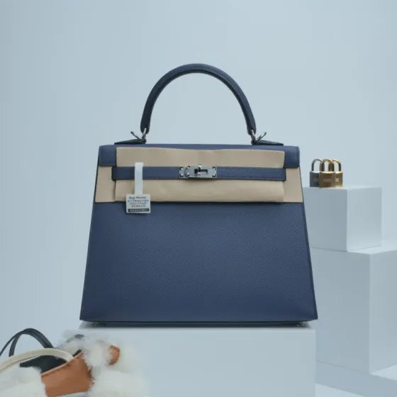 Hermes Kelly Blue Epsom shoulder Premium Replica