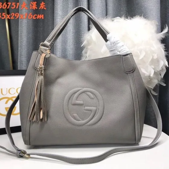 Gucci Soho Dark grey leather 35x29x16cm shoulder 1 1 Replica