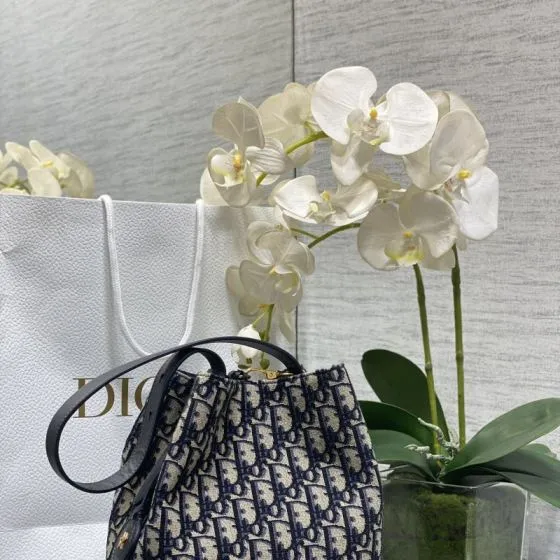 Dior Bucket Bag Blue Oblique shoulder — 1:1 Replica
