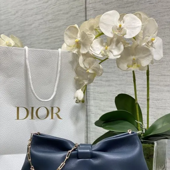 Dior Navy blue leather shoulder 1 1 Replica