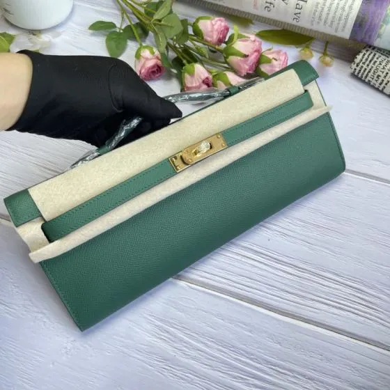 Hermes Kelly Cut 31 Green Epsom 31 evening Premium Replica