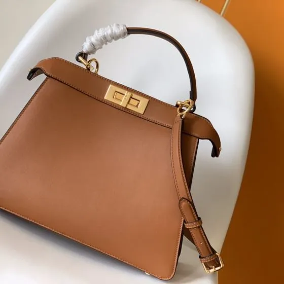 Fendi Peekaboo Brown 33x22x14cm shoulder bag Premium Replica