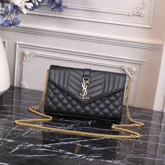 Saint Laurent Envelope Black 22x15x6cm crossbody — AAA Quality Replica