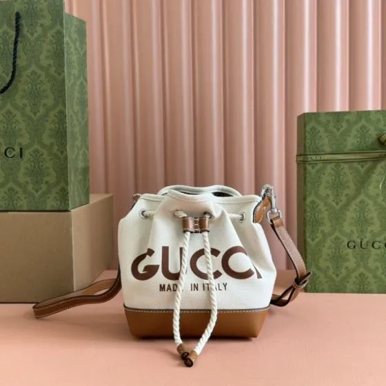 Gucci Beige canvas with brown leather trim crossbody AAA Quality Replica