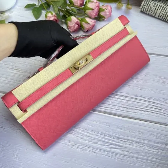 Hermes Kelly Cut Pink Epsom 31 evening Top Quality Replica