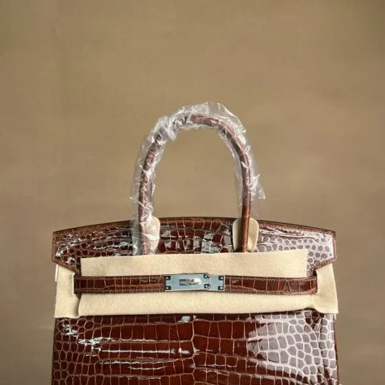 Hermes Birkin 30 Caramel Brown Alligator High Gloss 30 tote — 1:1 Replica