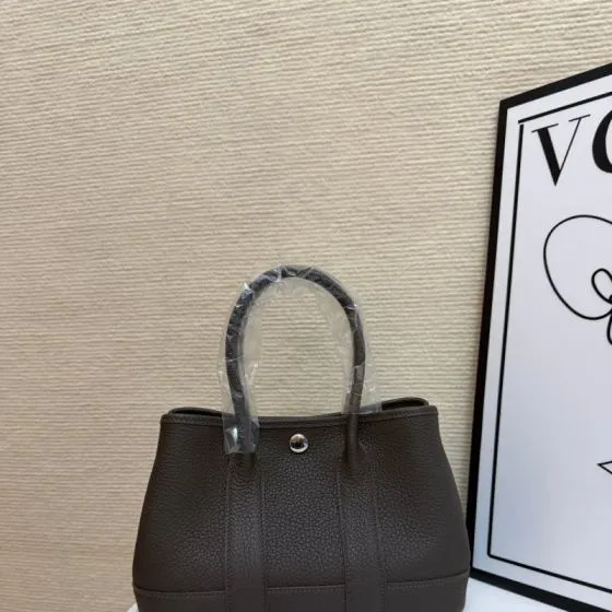 Hermes Garden Party Taupe leather 23cm tote — Top Quality Replica