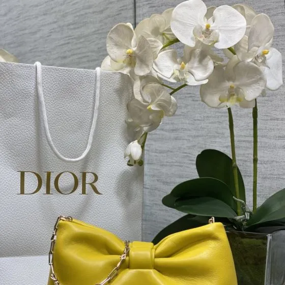 Dior Yellow leather shoulder Premium Replica
