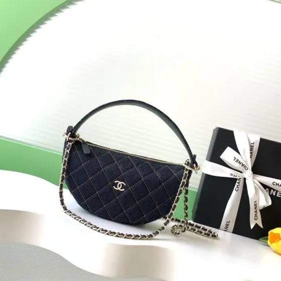 Chanel Dark Blue Denim crossbody AAA Quality Replica
