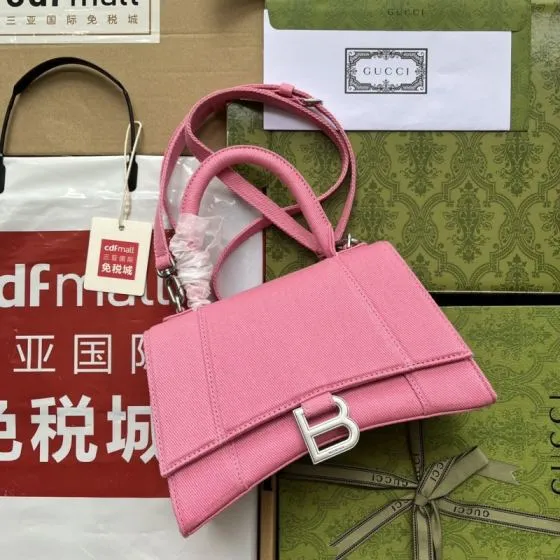 Balenciaga Hourglass Pink 23x14x10cm shoulder bag Premium Replica