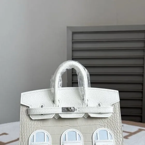 Hermes Birkin White crocodile 20cm everyday — Premium Replica