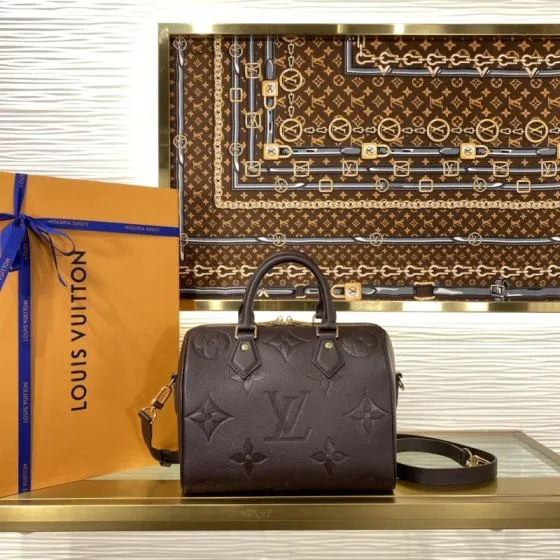Louis Vuitton Speedy Bandouli re 25 Brown Monogram Empreinte 25 crossbody 1 1 Replica