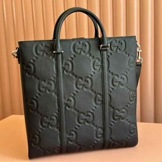 Gucci Black GG leather tote Premium Replica
