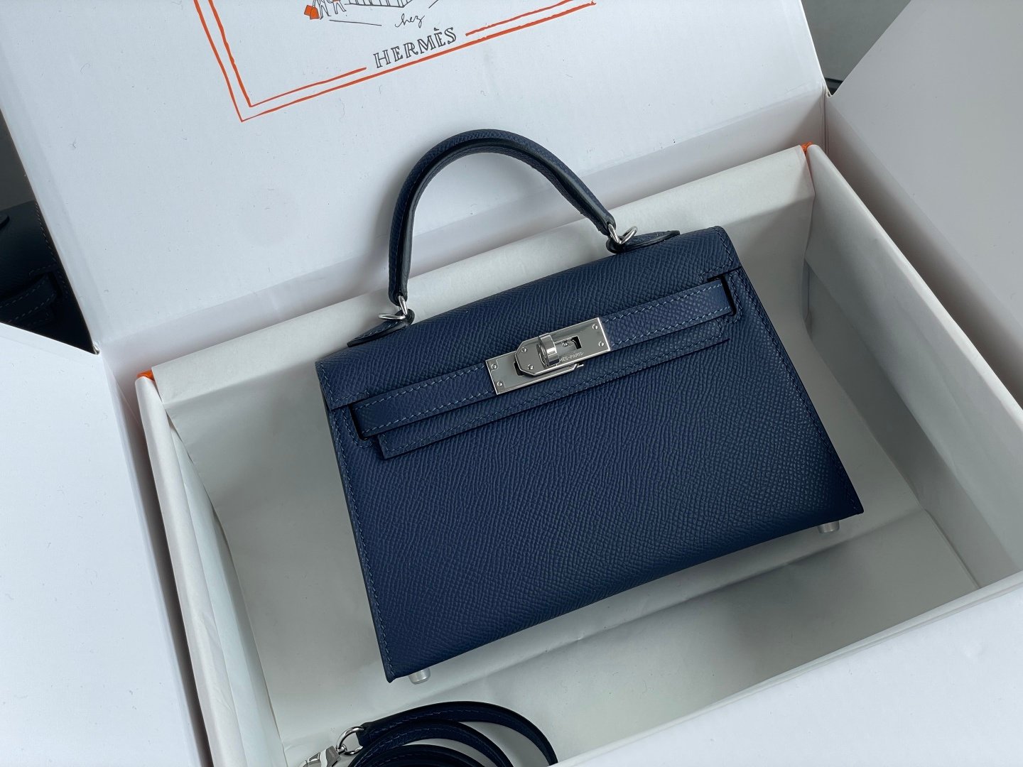 Hermes Kelly Blue mini crossbody everyday
