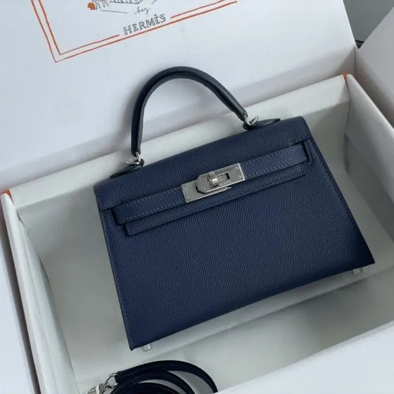 Hermes Kelly Blue mini crossbody Premium Replica