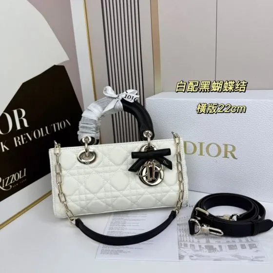 Dior Lady D-Joy White 22cm shoulder AAA Quality Replica