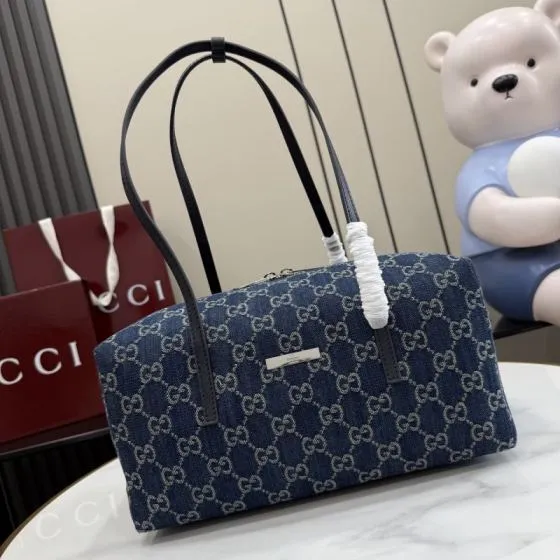 Gucci Blue GG denim tote Premium Replica