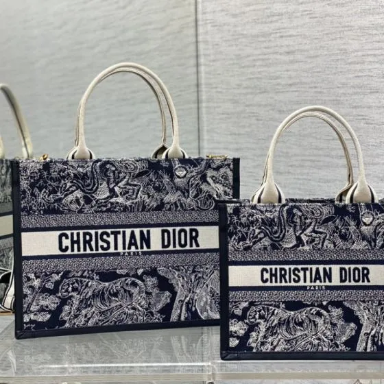 Dior Book Tote Navy White Oblique 36cm — Top Quality Replica