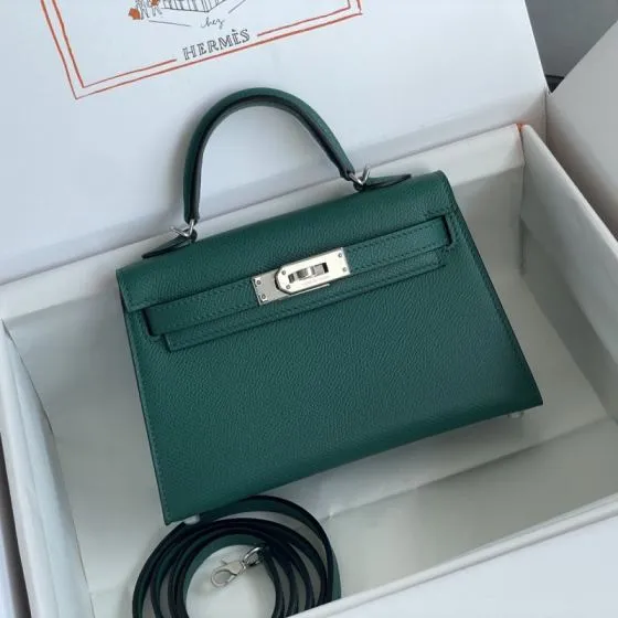 Hermes Mini Kelly II Green mini crossbody Top Quality Replica
