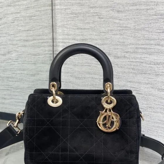 Dior Lady Black shoulder Top Quality Replica