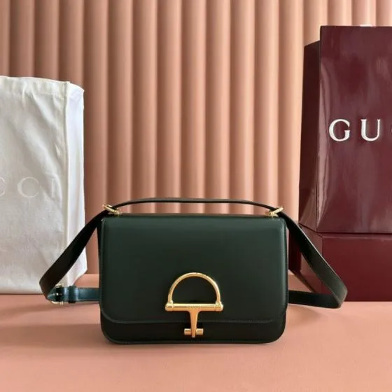 Gucci 1955 Horsebit Dark Green shoulder AAA Quality Replica
