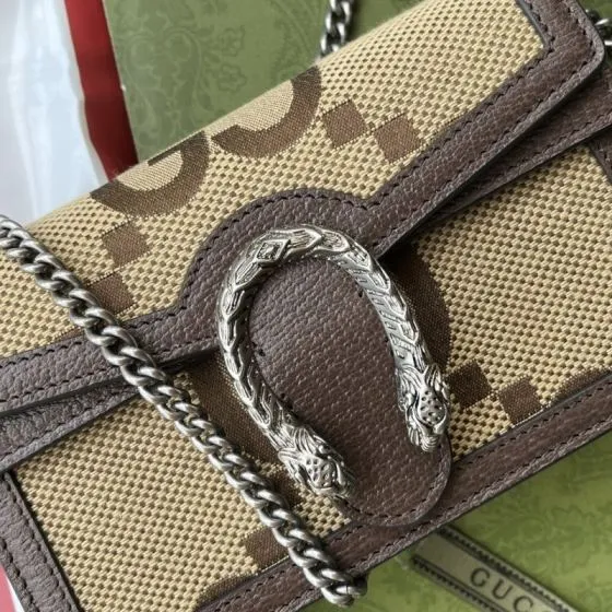Gucci Dionysus Beige Brown GG Supreme canvas shoulder 1 1 Replica
