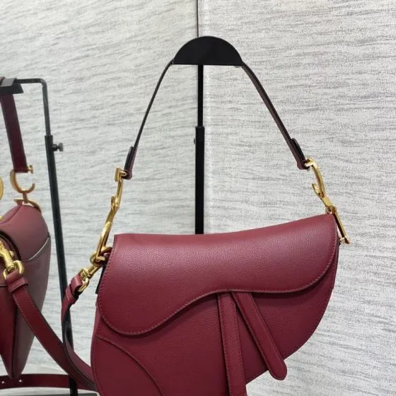 Dior Saddle Burgundy crossbody Premium Replica