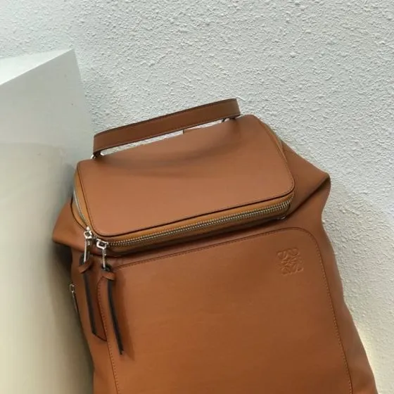 Loewe Tan smooth leather 37x41x15cm backpack AAA Quality Replica