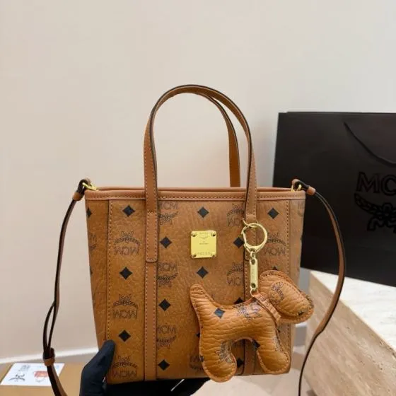 MCM Toni Cognac Visetos 18 19cm tote bag Premium Replica
