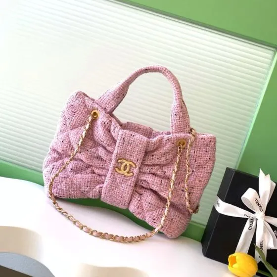 Chanel Pink tweed shoulder Premium Replica