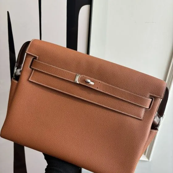 Hermes Kelly Messenger Gold Brown 32cm Top Quality Replica