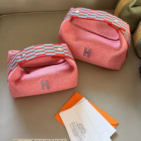 Hermes Bride-a-Brac Pink canvas 20x11cm travel — Top Quality Replica