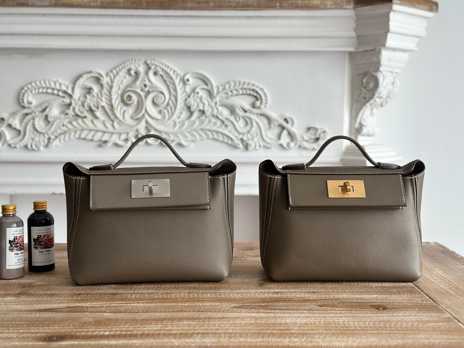 Hermes 2424 Etoupe mini top handle everyday
