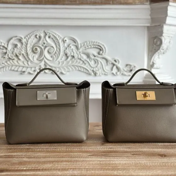 Hermes 2424 Etoupe mini top handle Top Quality Replica
