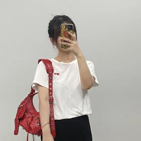 Balenciaga Red 30x22x12cm shoulder bag Top Quality Replica