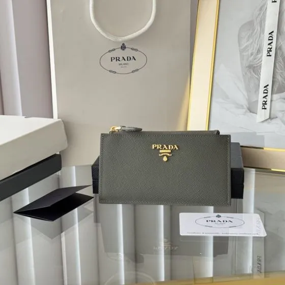 Prada 1MC079 Gray Saffiano leather 19x10cm clutch — Top Quality Replica