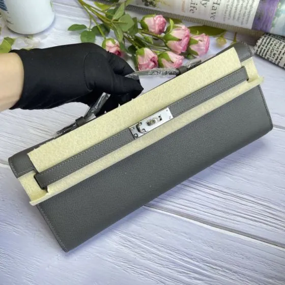 Hermes Kelly Cut Grey Epsom 31 evening Premium Replica