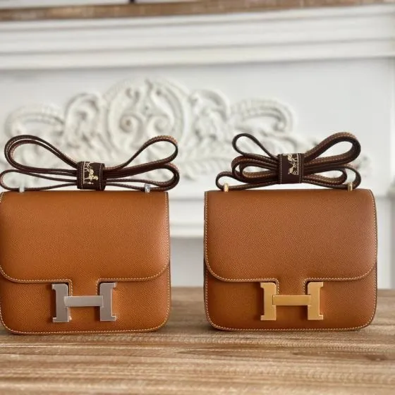 Hermes Constance Gold brown crossbody — Premium Replica