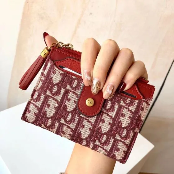 Dior Burgundy Beige Oblique jacquard crossbody — AAA Quality Replica