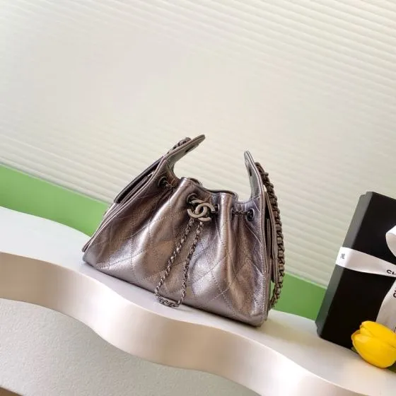Chanel Metallic taupe shoulder Top Quality Replica