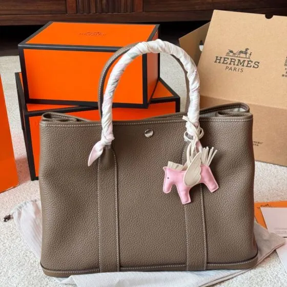Hermes Garden Party Taupe Etoupe leather tote — AAA Quality Replica