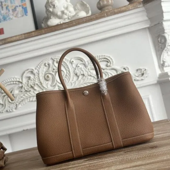 Hermes Garden Party Brown Leather tote — AAA Quality Replica