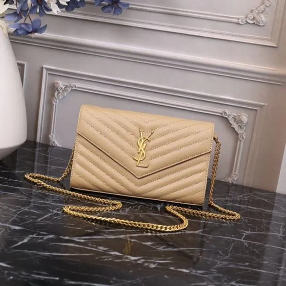 YSL Monogram Envelope Beige 22x15x6cm crossbody — 1:1 Replica