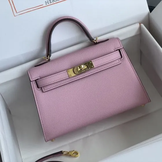 Hermes Mini Kelly Pink mini crossbody Top Quality Replica