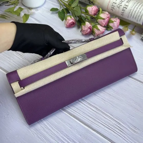 Hermes Kelly Cut Purple Epsom 31 evening 1 1 Replica