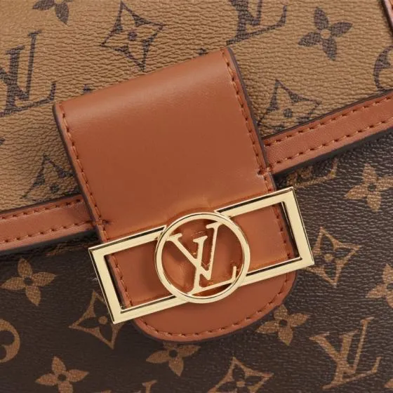 Louis Vuitton Lockme Monogram Canvas and Brown Leather 22 x 28 x 13 cm everyday AAA Quality Replica
