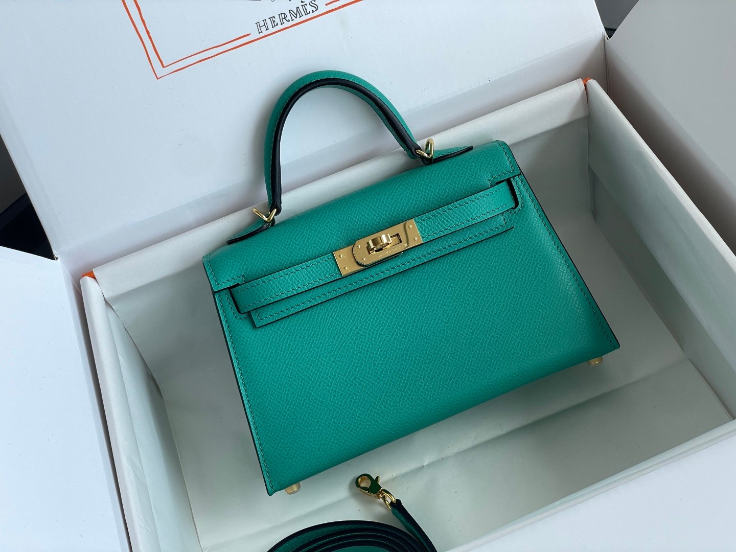 Hermes Kelly Turquoise mini crossbody everyday